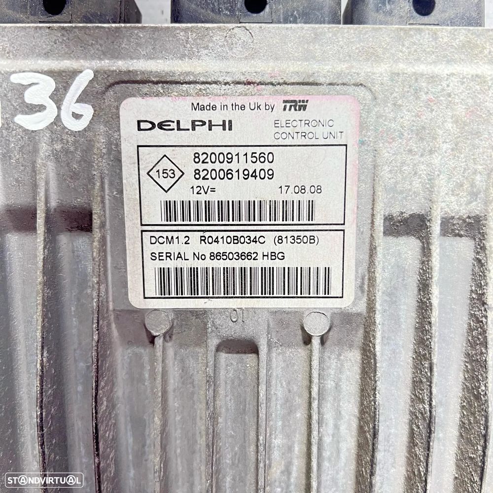 .Centralina Original Motor Delphi Renault 1.5 DCi 8200911560 / R0410B034C