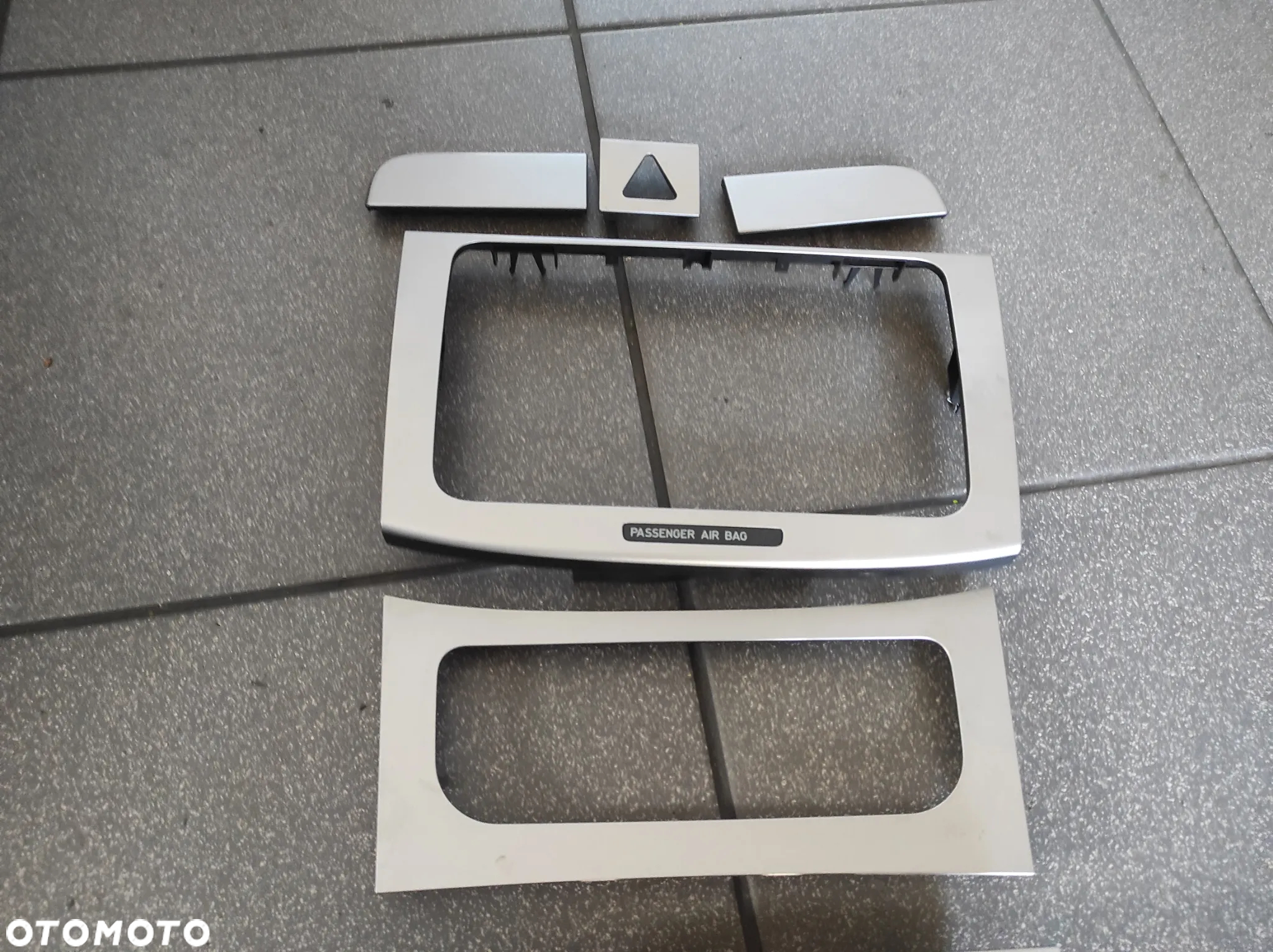 VW PASSAT CC B6 LIFT B7 DEKORY TUNELU ŚRODKOWEGO CLIMATRONIC RAMKA POPIELNICZKA KOMPLET SREBRNE WYSYŁKA !!!! - 3