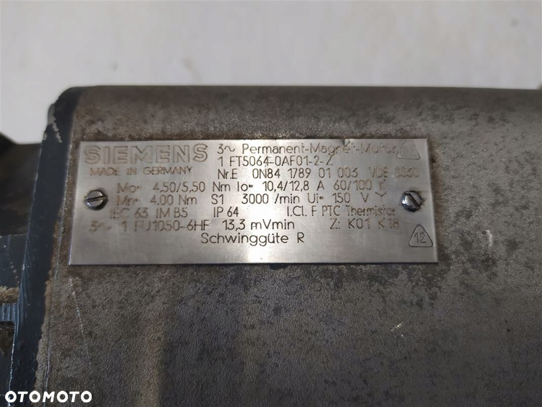 SILNIK SERVO MOTOR SIEMENS MOTOR 1FT5064-0AF01-2-Z - 2