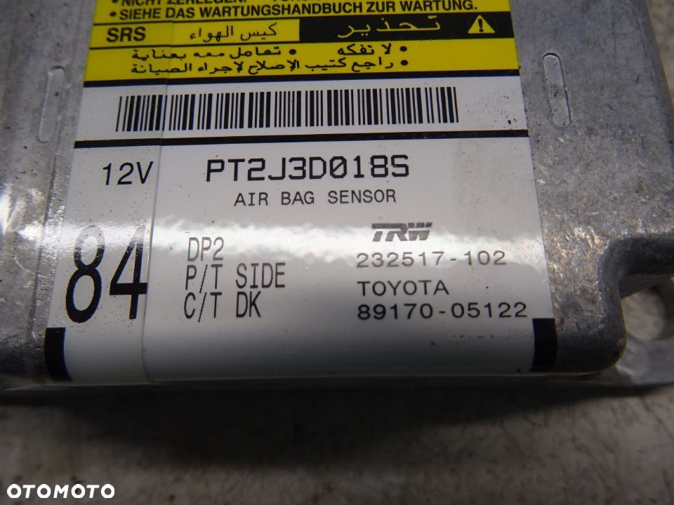TOYOTA AVENSIS II T25 HB 03-06 2.0D4D SENSOR PODUSZEK AIRBAG 89170-05122 - 2