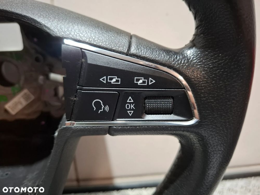Kierownica Seat Leon III 2014 rok nr 5F0419091L skóra ładna - 2