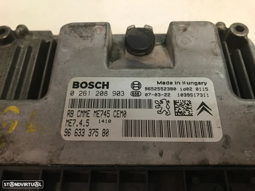 CENTRALINA DO MOTOR CITROEN C3 / C4 PEUGEOT 307 1.6 16V 0261208903 9663337580 9652552380 - 2