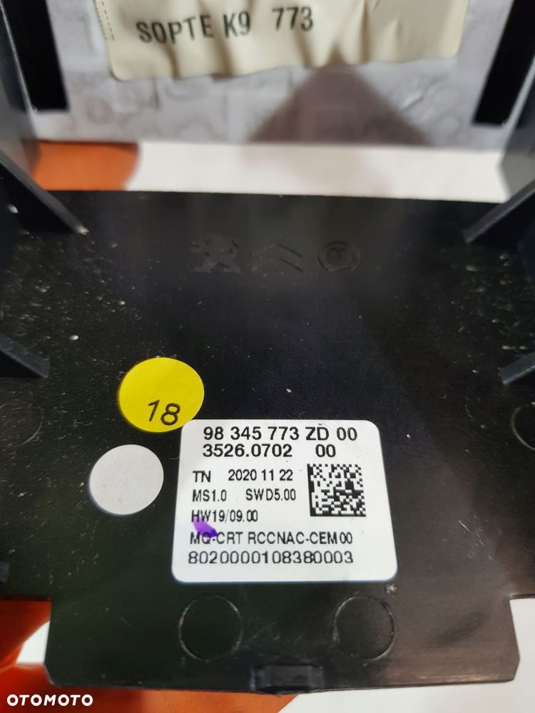 ekran wyświetlacz navi 98345773zd opel combo e berlingo iv rifter 21r eu - 8