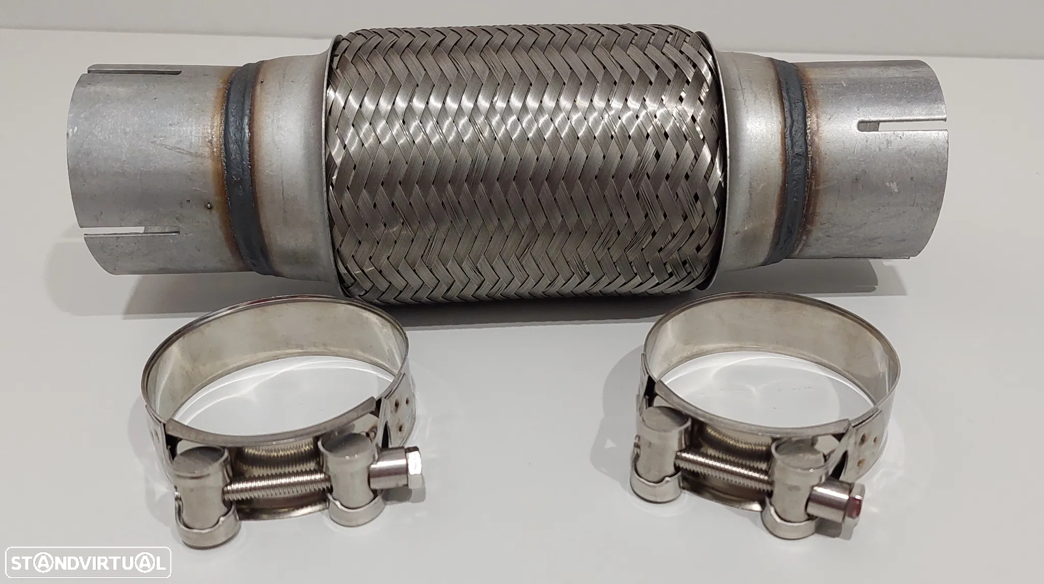 63mm - Flexível Inox Reforçado Escapes + 2 Braçadeiras - 6