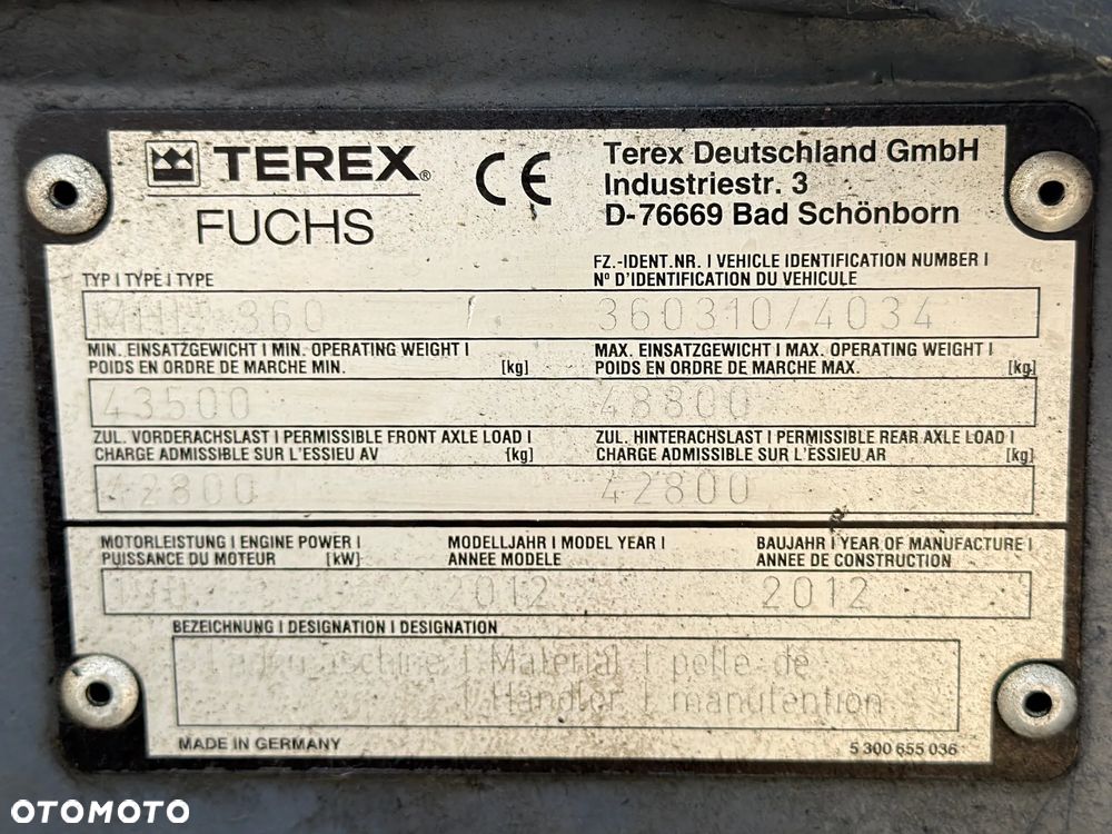 Terex FUCHS MHL 360 * KOPARKA PRZEŁADUNKOWA * STAN BDB ! - 15