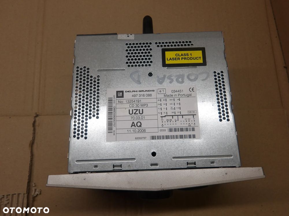 OPEL CORSA D 3D 06-10 RADIO 13254191 - 2