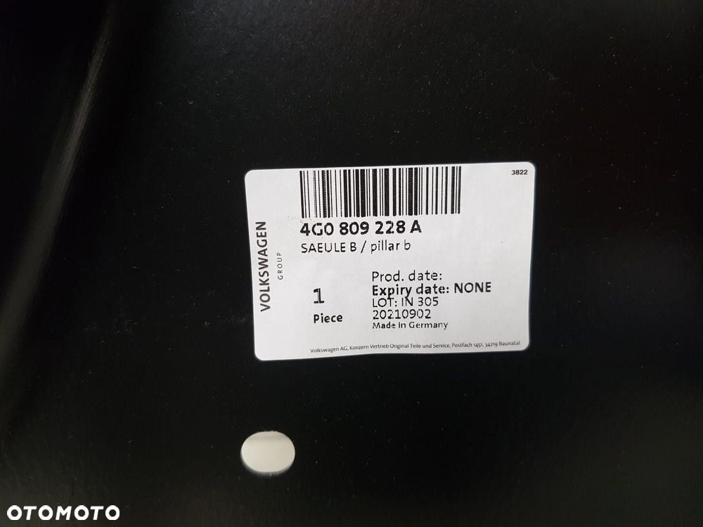 ORYGINALNY NOWY PRAWY SRODKOWY SŁUPEK AUDI A6 C7 4G 4G0 11-17r 4G0800076A - 4