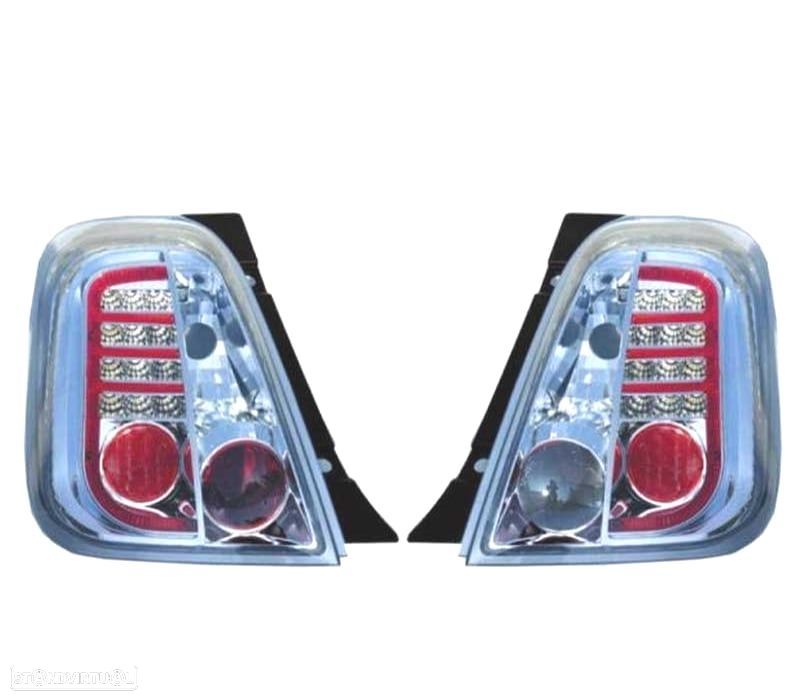 FAROLINS FIAT 500 07- LED FUNDO CROMADO - 1