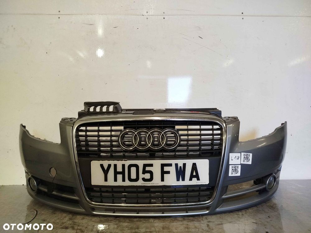 + ZDERZAK PRZÓD PRZEDNI AUDI A4 B7 LY7G SZARY HALOGENY - 1
