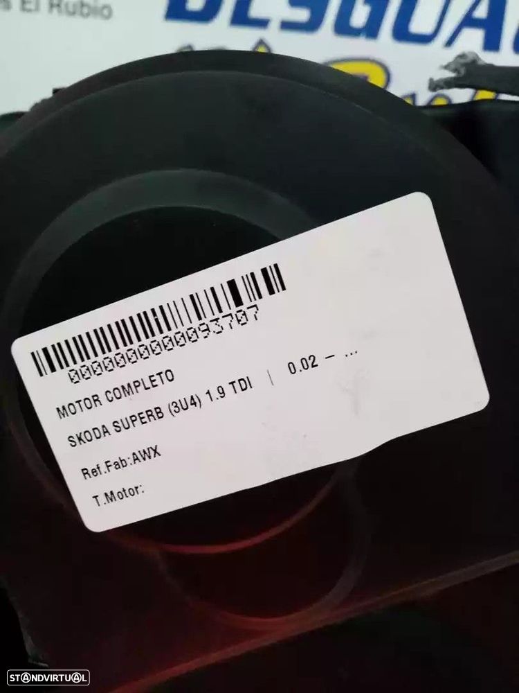 MOTOR COMPLETO SKODA SUPERB I 2003 -AWX - 1