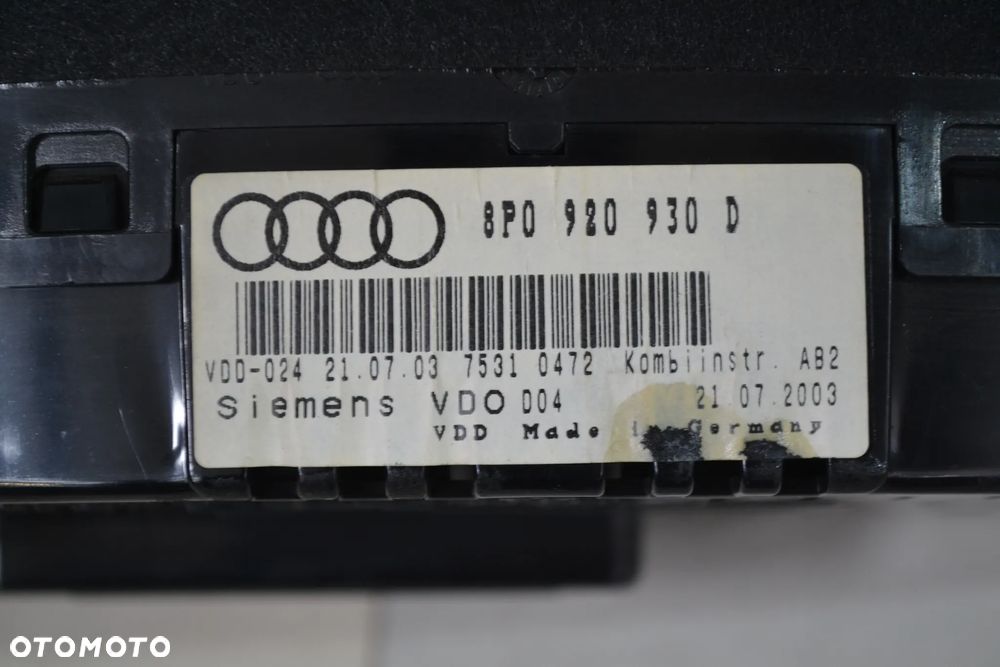 AUDI A3 8P 03-12 LICZNIK 1,6 2.0 FSI BENZYNA 8P0920930D EUROPA - 3