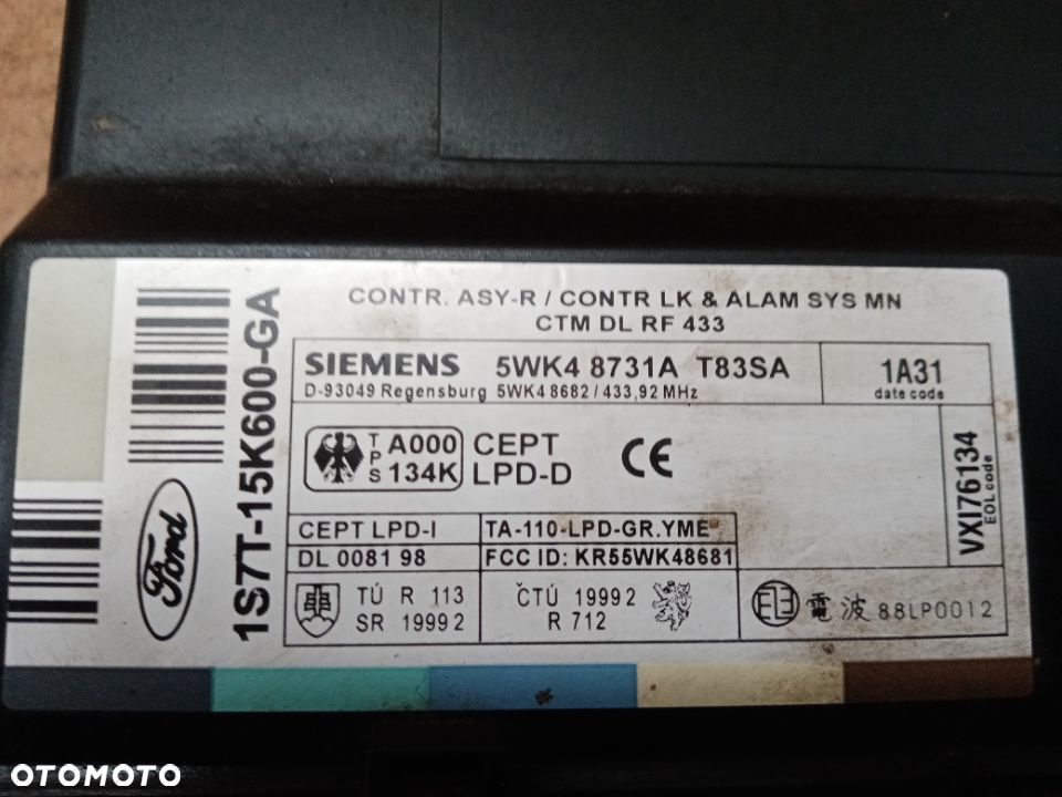 Moduł sterownik komfortu Ford Mondeo MK3 1S7T-15K600-GA - 4
