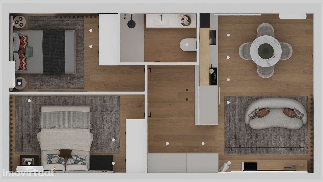 Oferta da escrit. e registo-Andar moradiaT2 em Oliveira (Santa Maria) - Grande imagem: 4/6