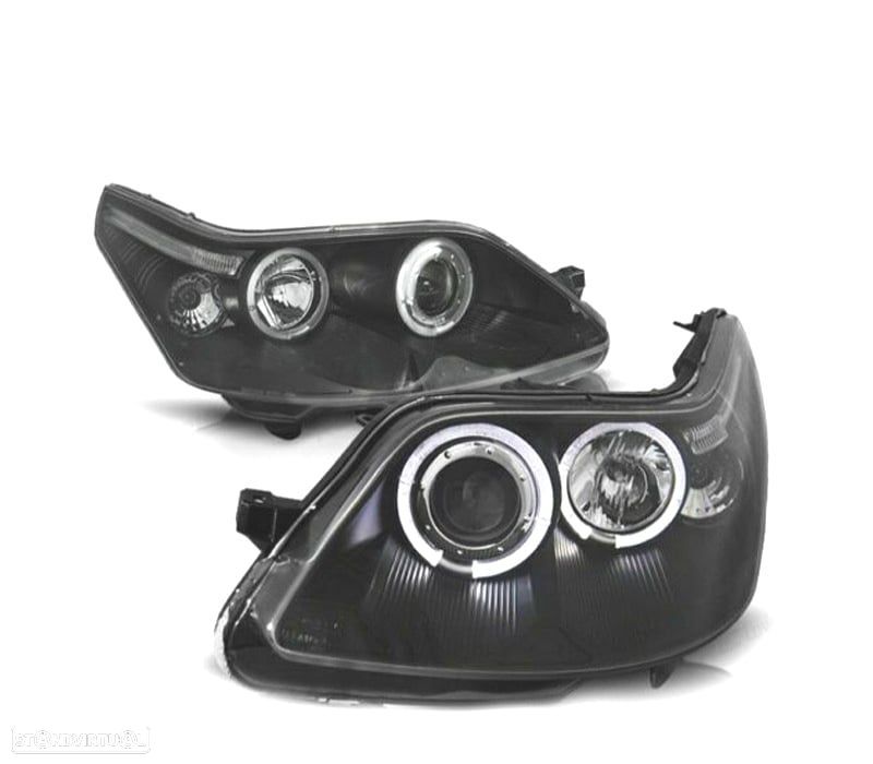 FARÓIS ANGEL EYES CITROEN C4 04-09 FUNDO PRETO - 3