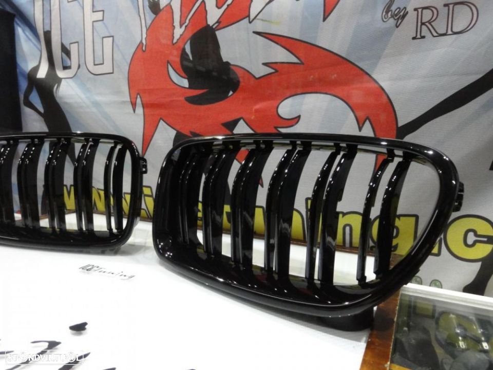 Grelha frontal BMW F10 / F11 / F18 10-17 M5 look / dupla lâmina em preto piano brilhante - 7