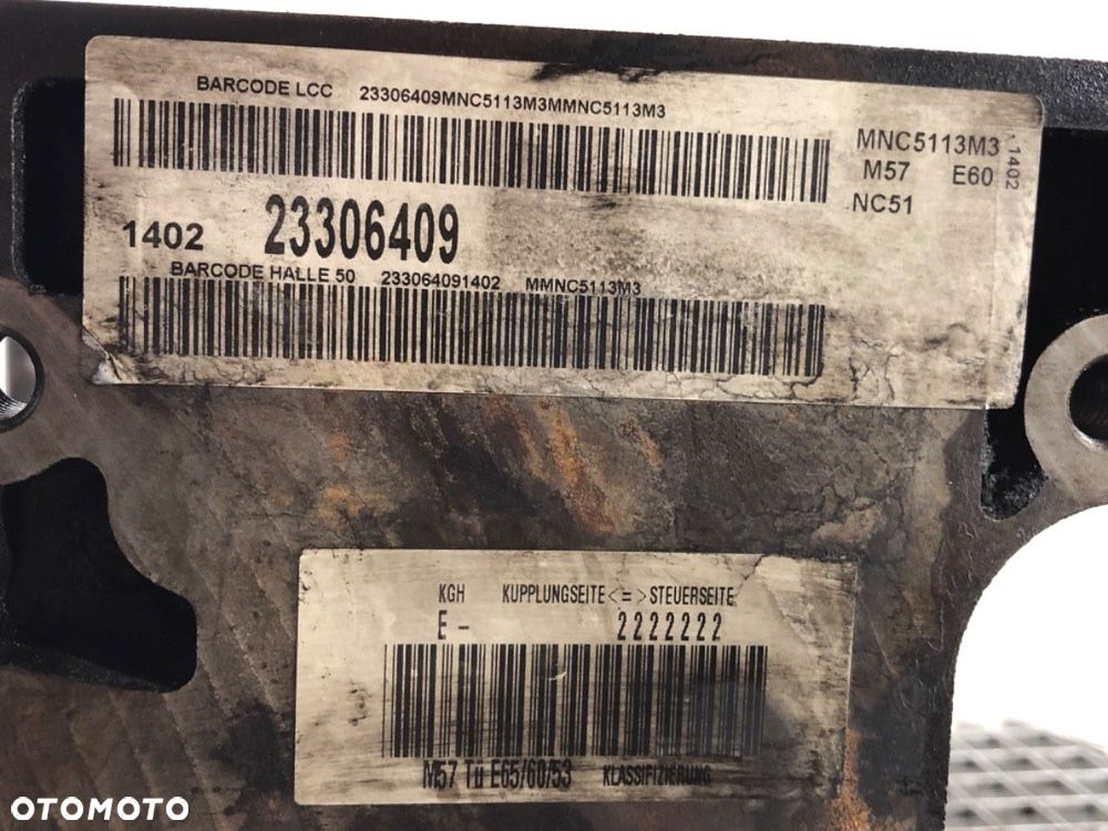 BLOK SILNIKA  BMW 5 Touring (E61) 2004 - 2010 525 d 130 kW [177 KM] olej napędowy 2004 - 2007 - 14