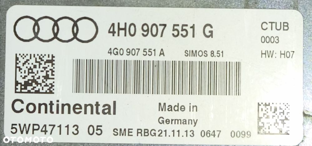 AUDI A8 D4 14r 3.0 TFSI KOMPUTER SILNIKA 4H0907551G - 3