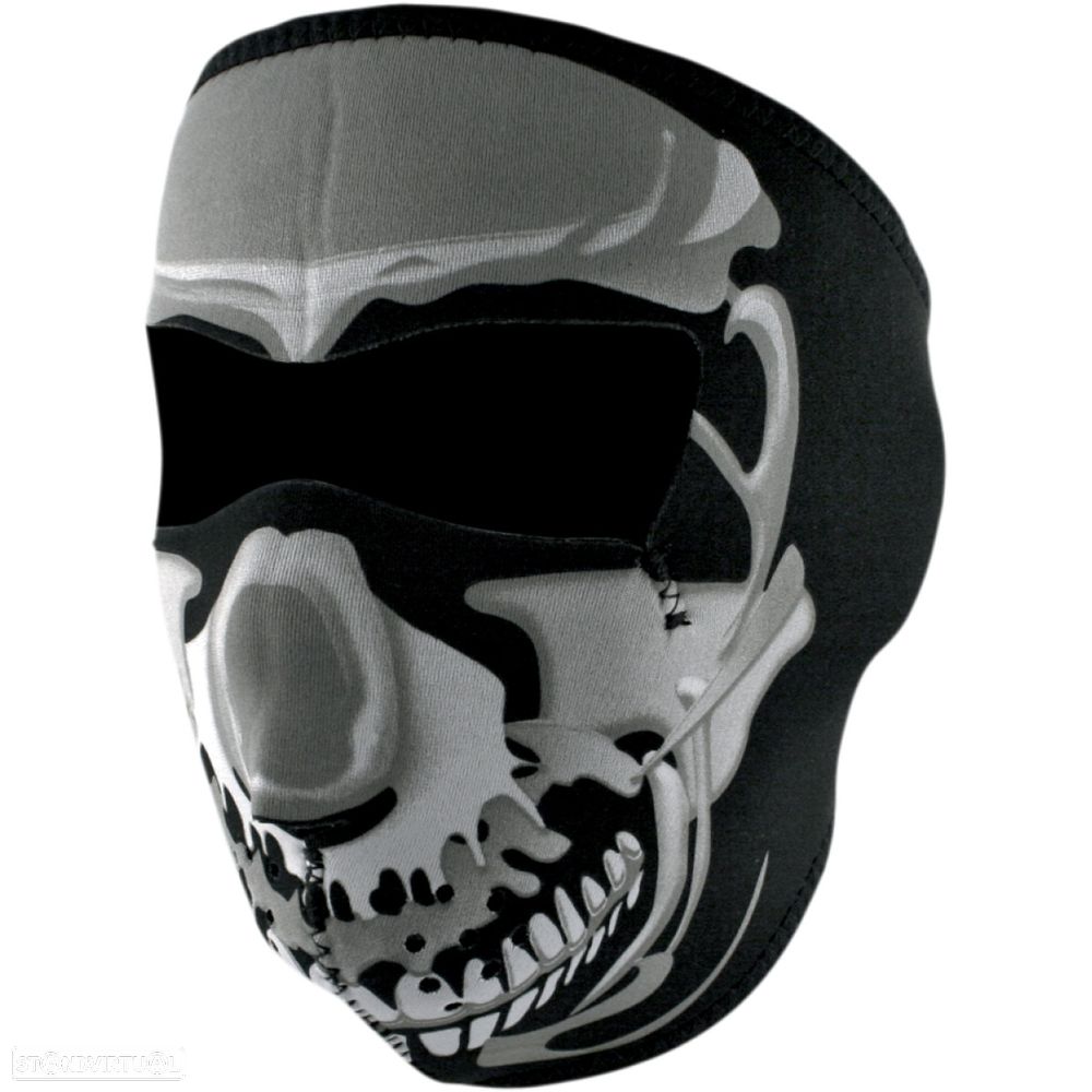 zan headgear full face mask chrome skull one size 25030085 - 1