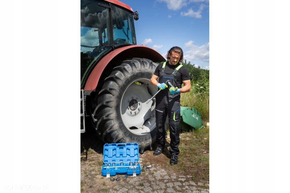 HOEGERT KOMPLET KLUCZY ZESTAW NARZĘDZI 21 SZT 3/4 GRZECHOTKA WALIZKA T1R510 - 8