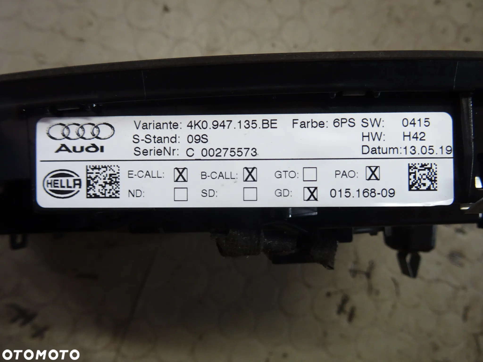 4K0947135BE Oswietlenie kabiny panorama Audi A6 C8 SLINE czesci - 3