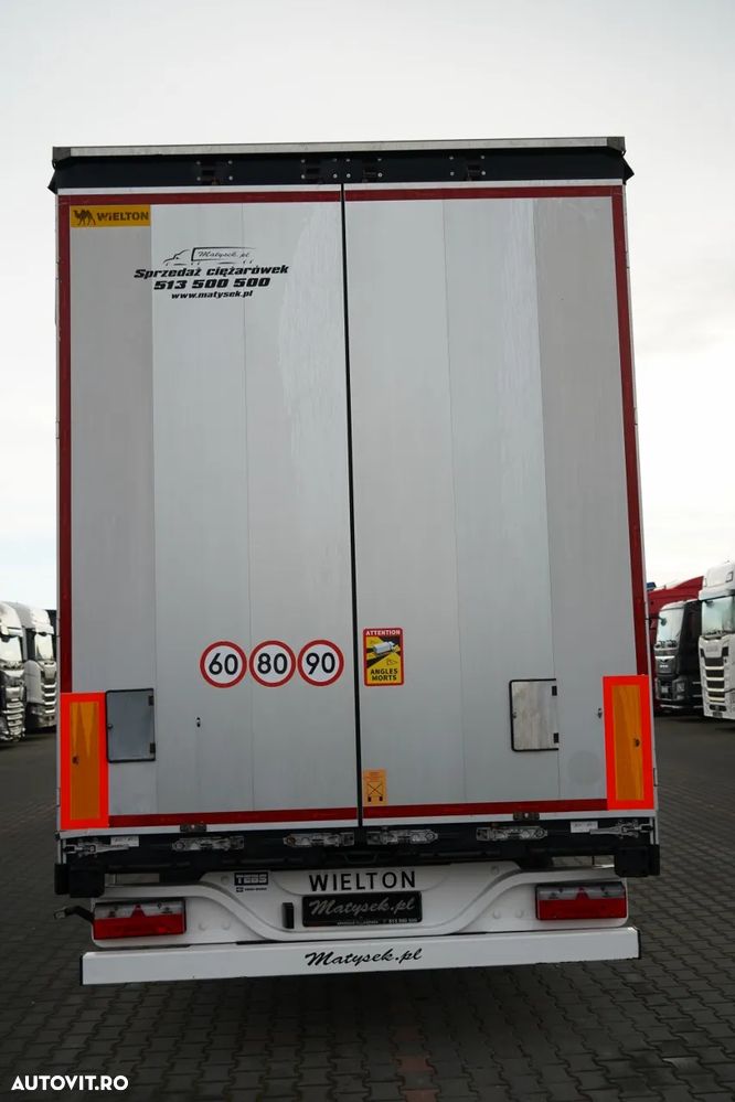 Wielton REMORCĂ CU CORTINĂ WIELTON STANDARD / ACOPERIȘ LVT / SISTEM BDE - STALPINI CULISANȚI / AXĂ RIDICABILĂ / PUȚIN FOLOSITĂ - 12