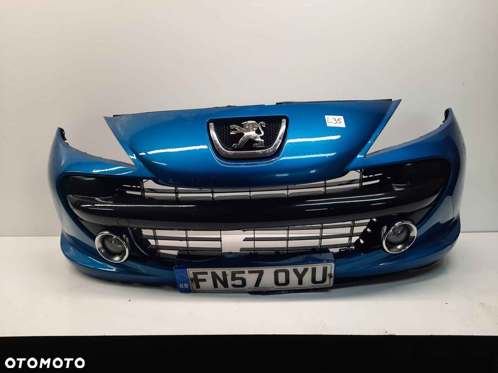 } ZDERZAK PRZÓD PRZEDNI DO PEUGEOT 207 KMU NIEBIESKI BŁĘKITNY URBAN MOVE HALOGENY - 1