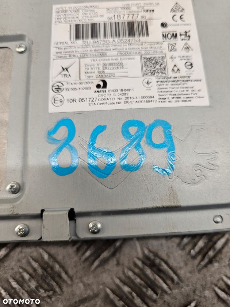 radio fabryczne toyota proace city 9818777780 radioodtwarzacz - 6