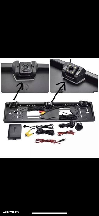 Kit 2 în 1 suport numar cu camera marsarier și 2 senzori de parcare - 3