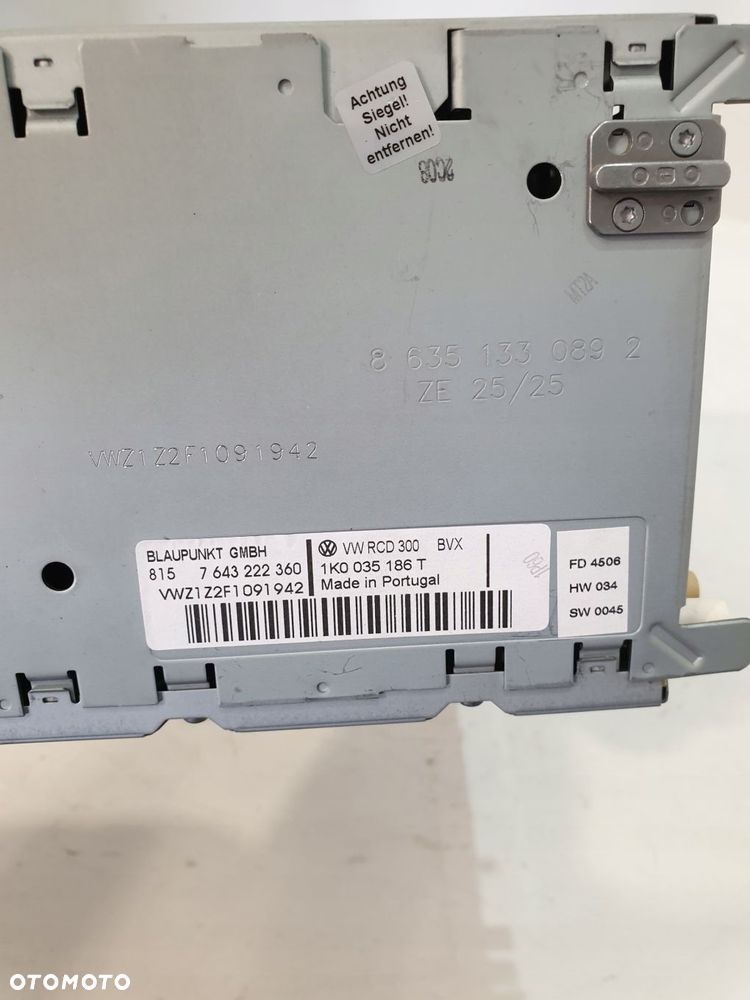 radioodtwarzacz mp3 rcd 300 1k0035186t golf v 1k 1.9tdi - 11