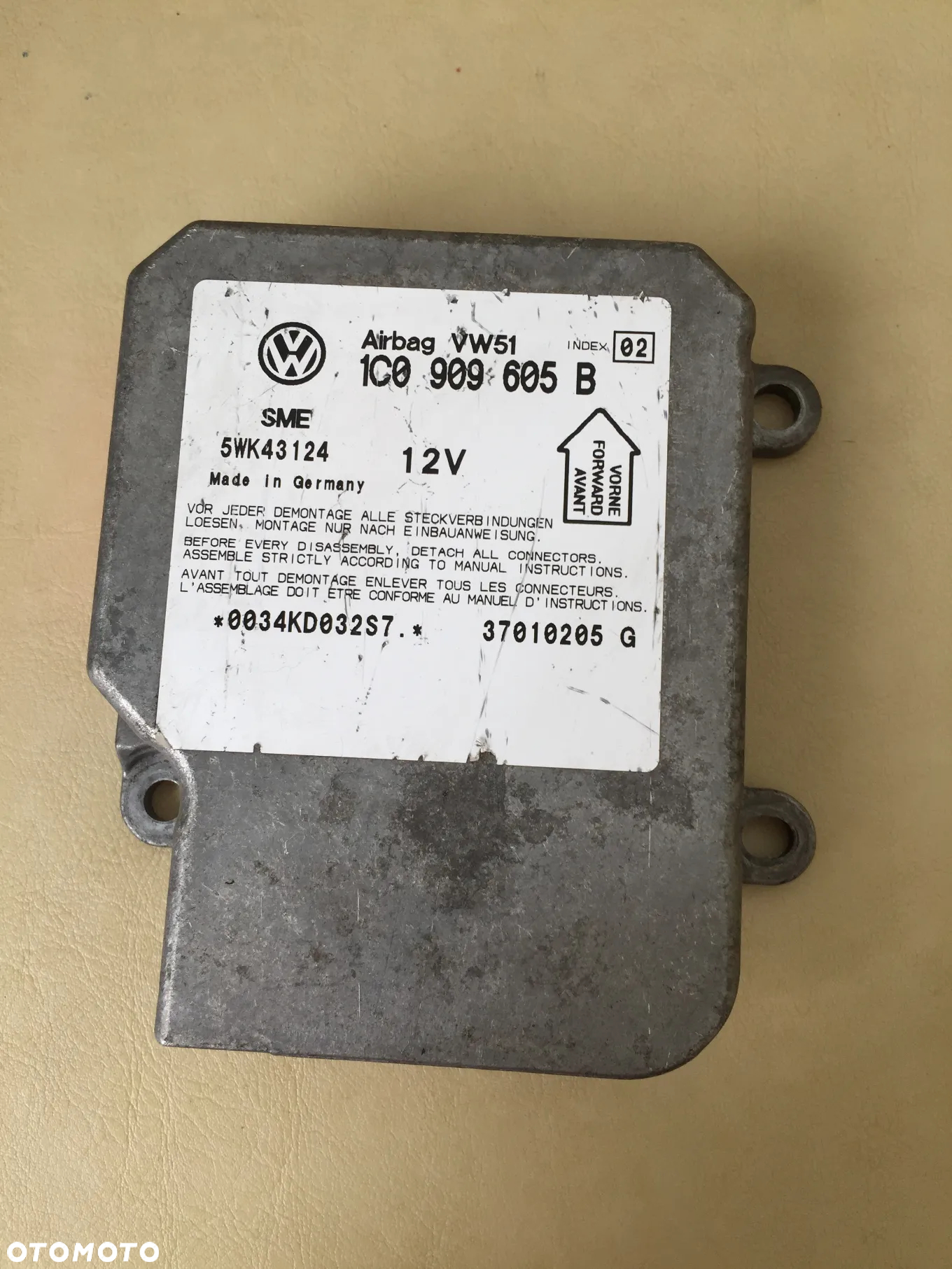 MODUŁ SENSOR AIRBAG SEAT AUDI SKODA VW 1C0909605B 1C0909605A 1C0909605C 1C0909601 1C0909605K - 6