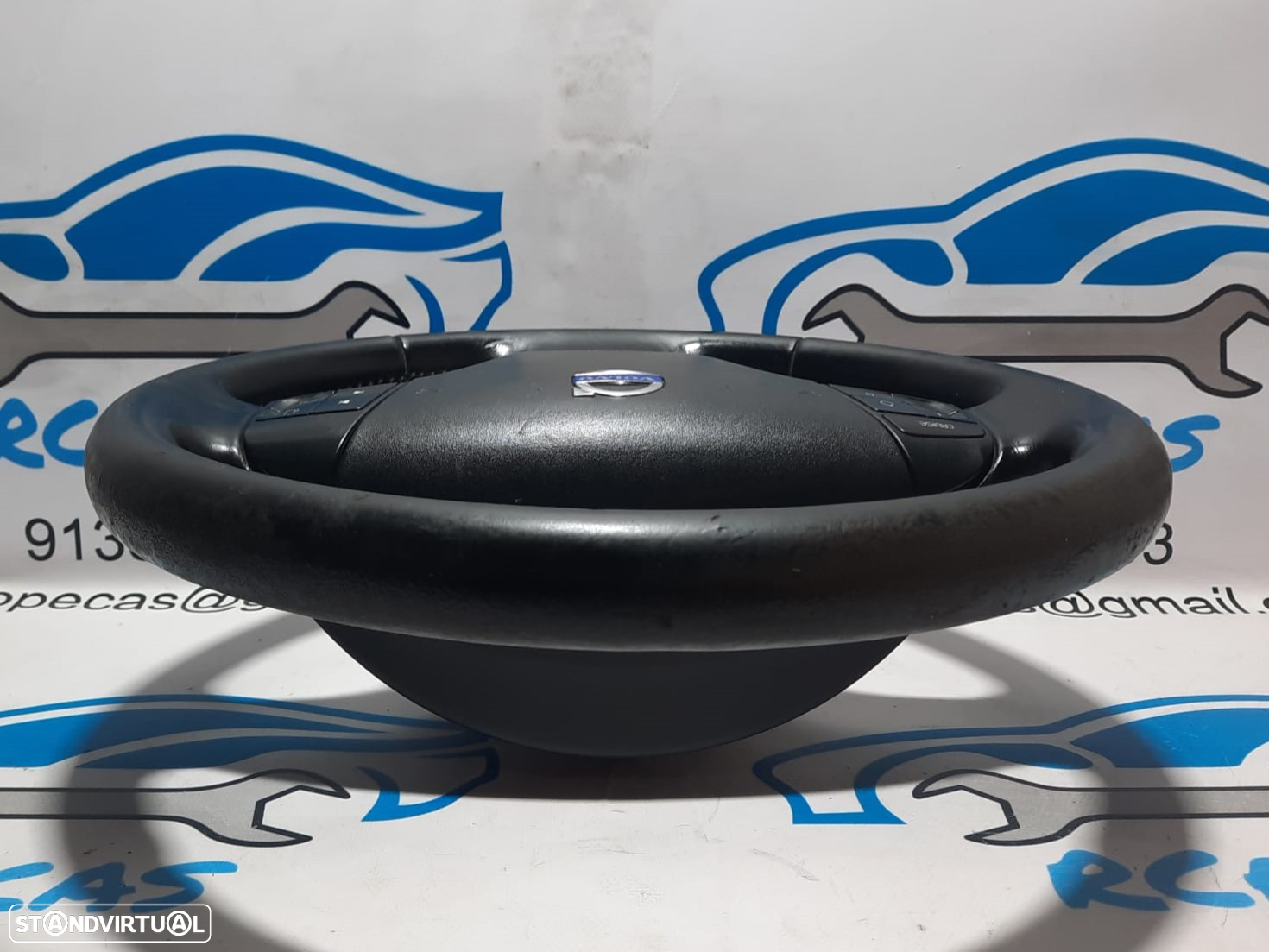 VOLANTE GUIADOR COMPLETO VOLVO PELE COMANDOS MULTIFUNÇÕES AIRBAG PV55150060 55150060 SV55150001 55150001 VOLVO V50 545 FASE II 2 2.0D 136CV D4204T - 5