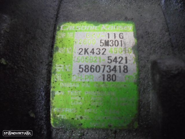 Compressor AC 926005M301 NISSAN  X-TRAIL 1 FASE 2 2006 2.2DCI 4X4 136CV 5P PRETO DIESEL CALSONIC KANSER - 5