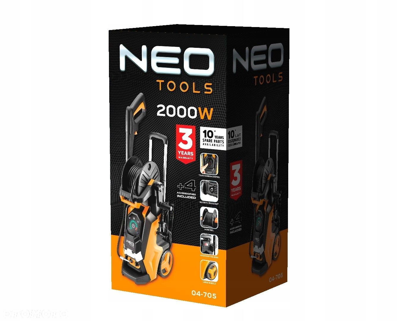 NEO MYJKA CIŚNIENIOWA 2000W CIŚNIENIE 150 BAR WĄŻ ZESTAW AKCESORIÓW 04-705 - 5