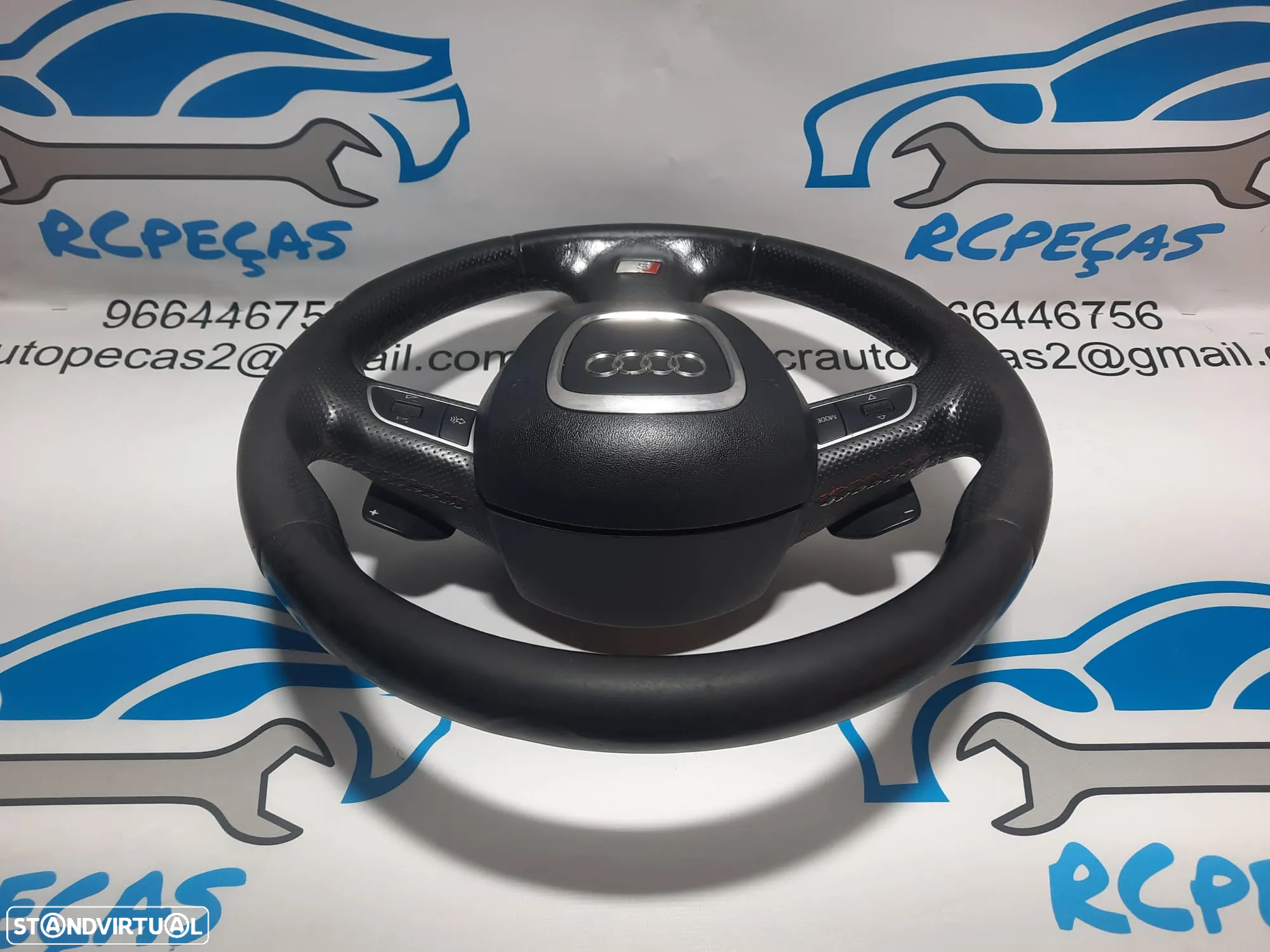 VOLANTE GUIADOR COMPLETO AUDI Q7 S LINE S-LINE MULTIFUNÇÕES AIRBAG AIRBAGS ORIGINAL - 5