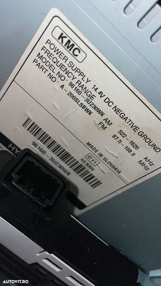 CD Player Kia Sportage 2012, 961603U230WK - 2