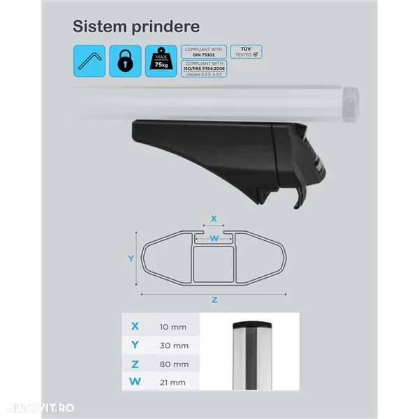Bare transversale Menabo Leopard Silver pentru Skoda Octavia IV (NX) Wagon 2020+, Noi_Pret Importator, emitem Factura & Garantie - 8