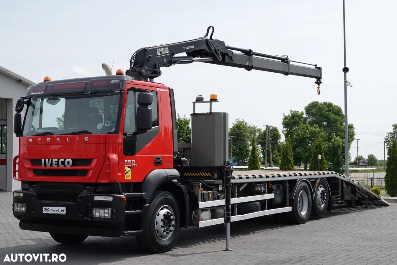 Iveco STRALIS / 6X2 / CARRIER + HDS HIAB XS 166 / AXIE ELEVABILĂ / RAMPE HIDRAULICE / TROLIU / ASISTENȚĂ RUTIERĂ / EURO 5 EEV - 1