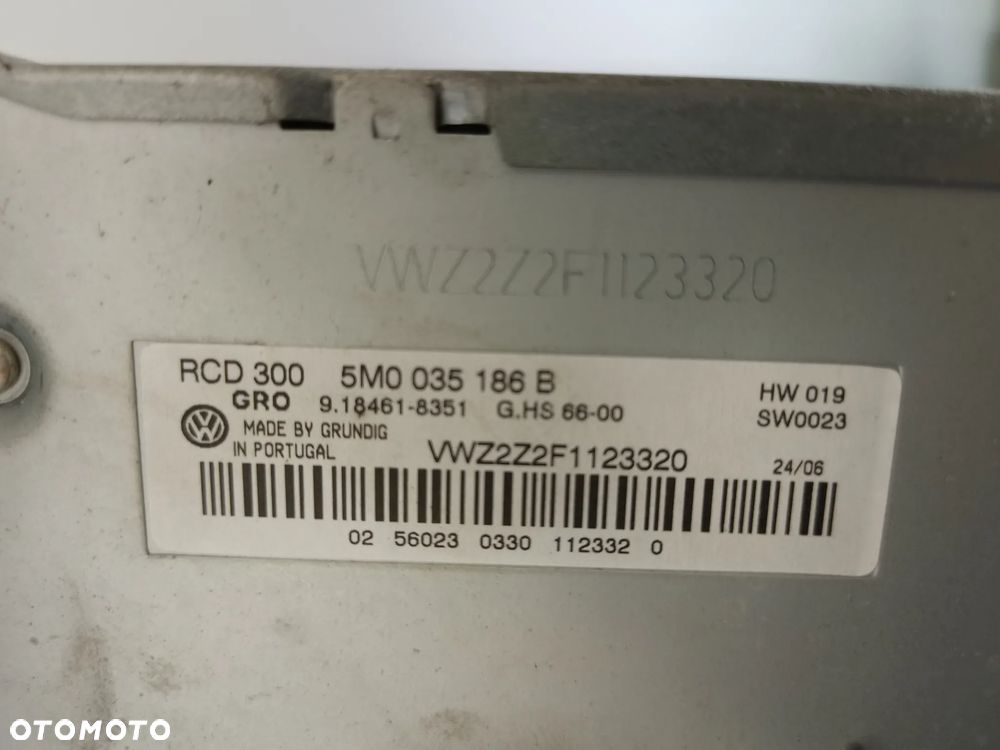 Radio do Volkswagen Golf 5 5MO 035 186 B - 4