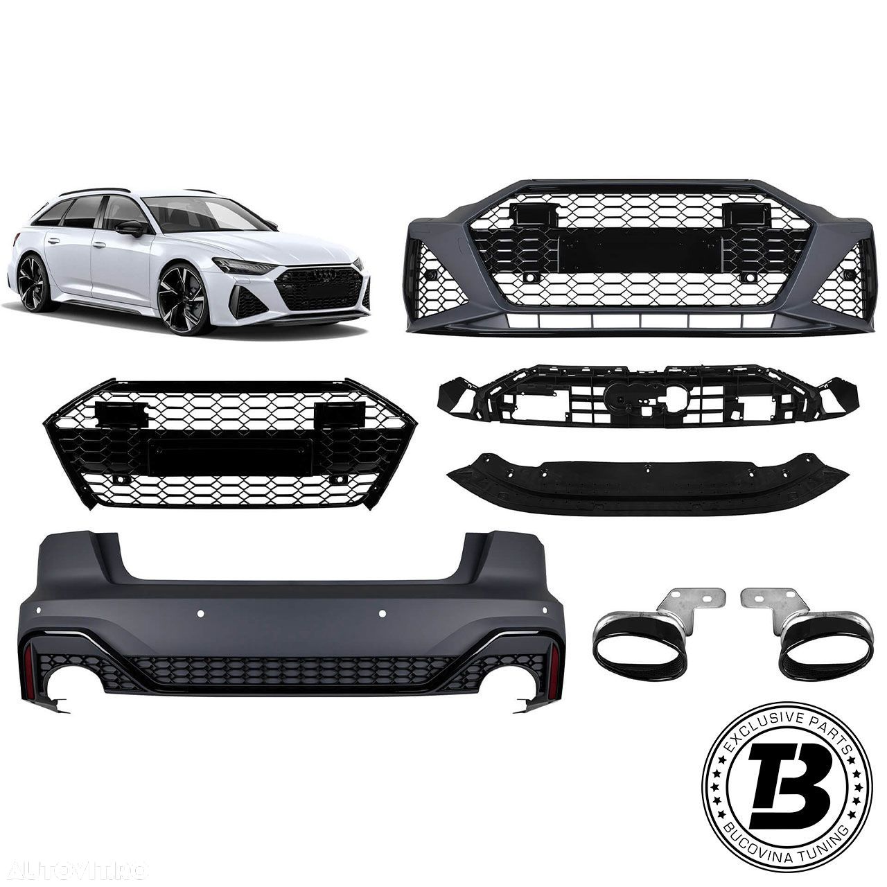 Pachet Exterior compatibil cu Audi A6 C8 Avant RS6 Design - 1