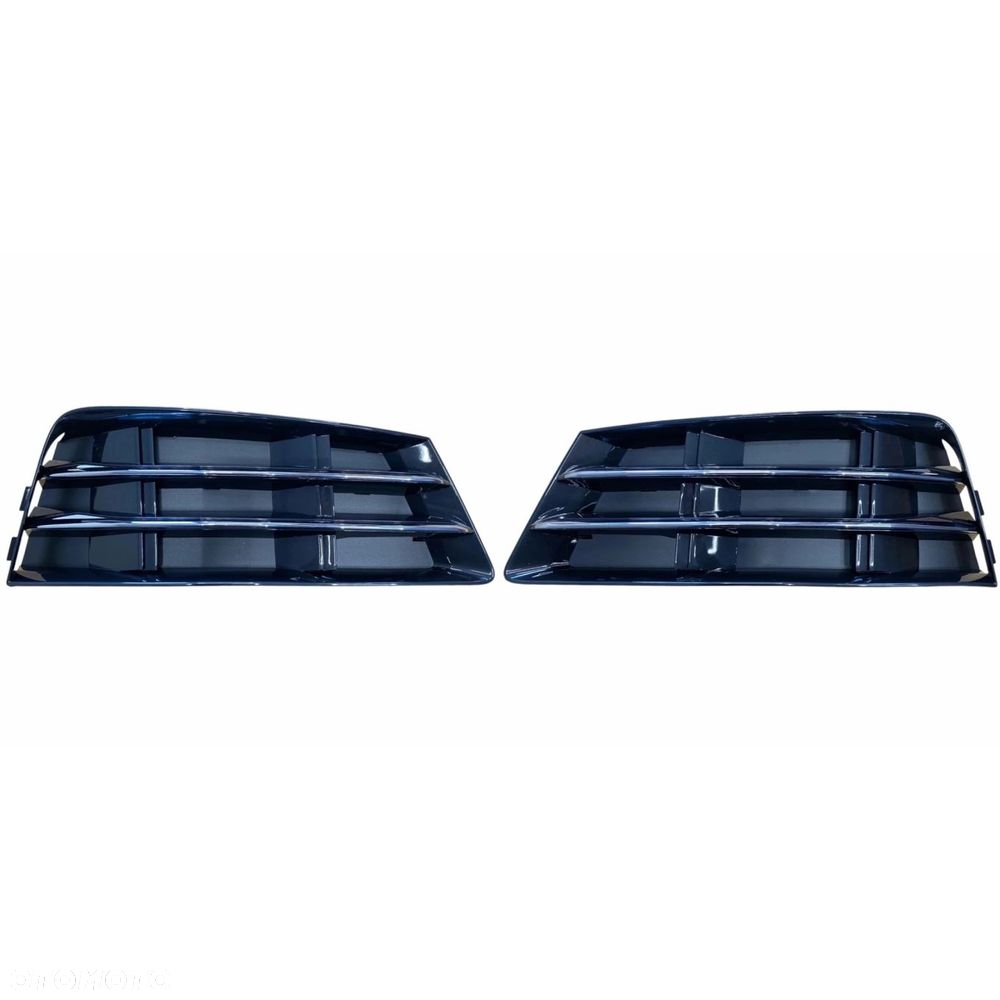 KPL x2 KRATKA ZDERZAKA KOMPLET atrapa przód AUDI A4 B9 15-19 czarna CHROM - 1