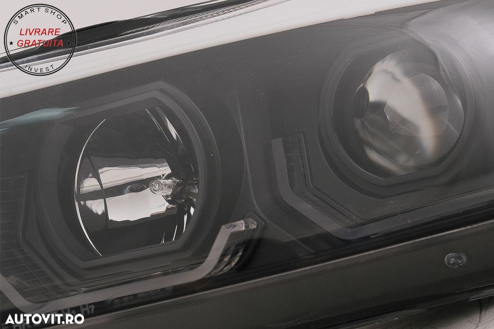 Faruri 3D LED Angel Eyes BMW Seria 3 Limousine E90 Touring E91 (03.2005-08.2008) L- livrare gratuita - 17