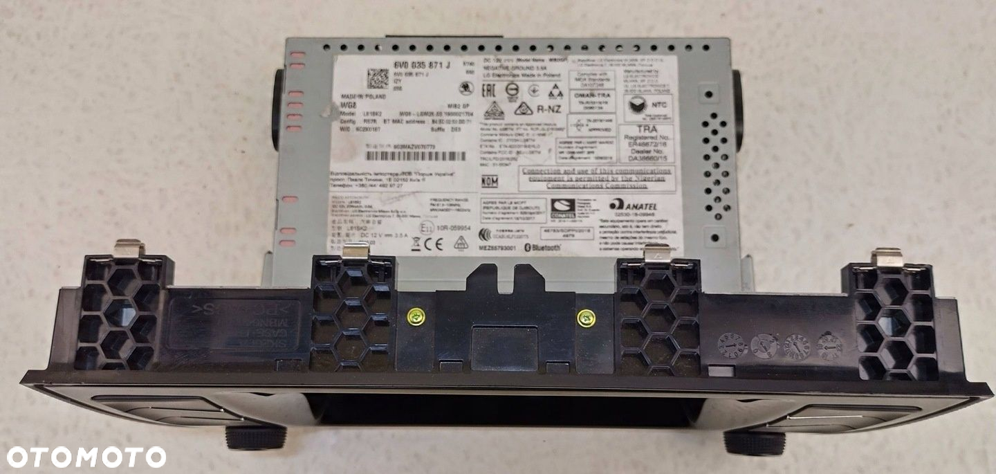 SKODA FABIA 2 III LIFT 18-21 RADIO WYŚWIETLACZ 6V0035871J - 6