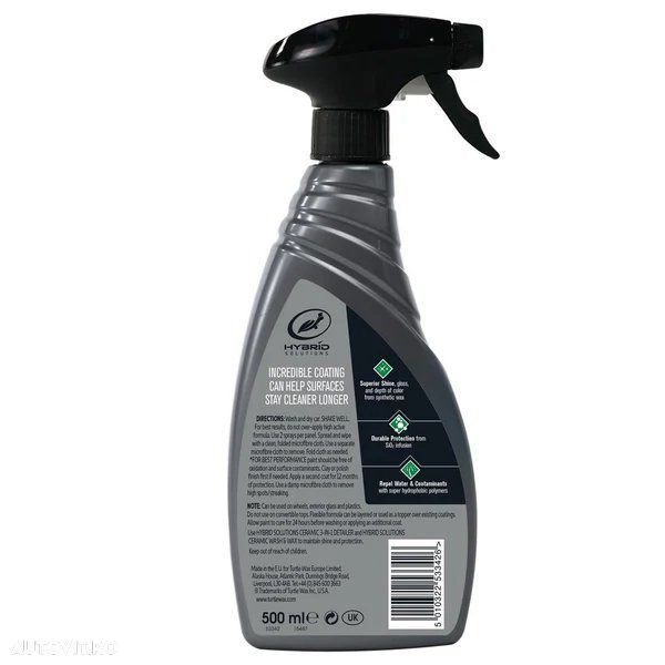 Solutie tratare vopsea cu ceara ceramica Turtle Wax 53353 Hybrid Solutions Ceramic Wax Coating 500ml - 2