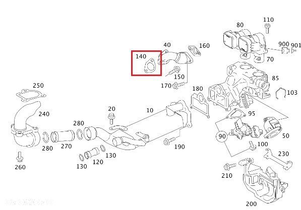 MERCEDES DIESEL OM629 Uszczelka zaworu EGR - 2