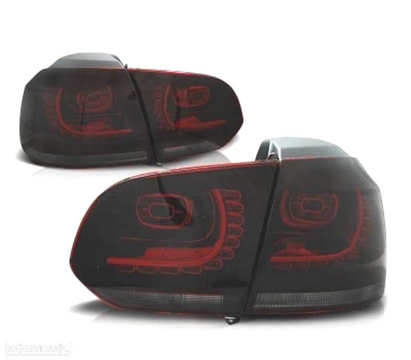 FAROLINS TRASEIROS LED VOLKSWAGEN VW GOLF 6 MK VI 08-12 VERMELHO ESCURECIDO - 2