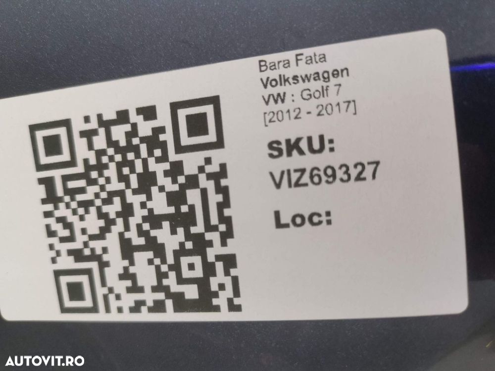 Bara Fata Cu Grila Inferioara Volkswagen VW Golf 7 2012 2013 2014 2015 - 8