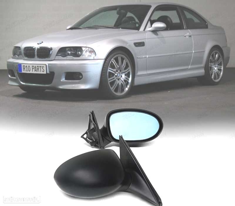 ESPELHOS RETROVISORES ELÉTRICOS BMW E46 COUPE 98-03 CALEFACTABLES MANUAL LOOK M3 - 1