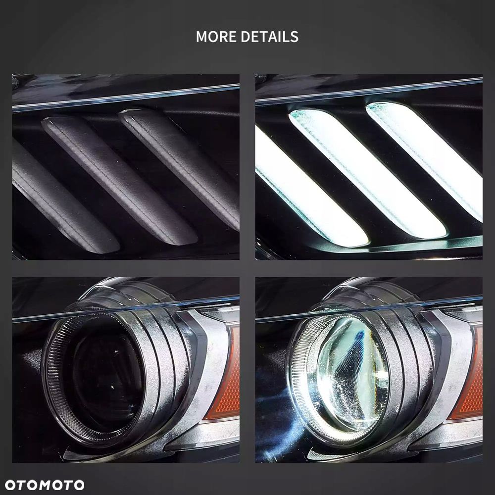 reflektor lampa kpl vland drl led neon tuning ford mustang vi 6 2015-2018 - 8