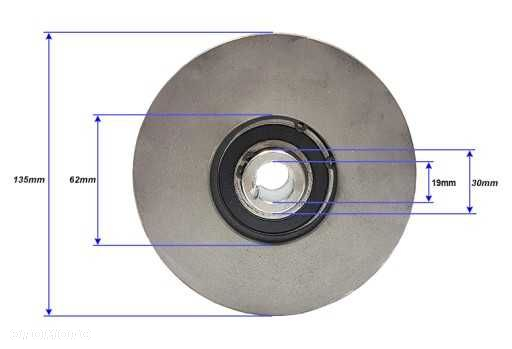 SPRZĘGŁO odśrodkowe do silnik WAŁEK 135 x 19mm 2paski - 5