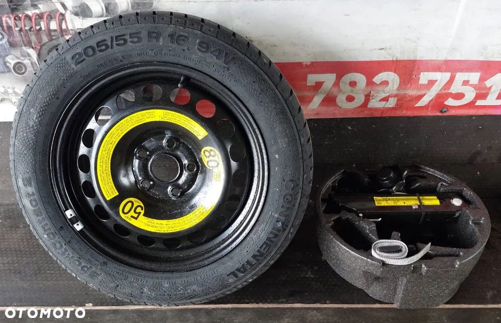 KOŁO ZAPASOWE 205/55 R16 16" + WKŁAD ZESTAW NAPRAWCZY 3T0601012BP 3T0012115  SKODA SUPERB II KOMBI - 1